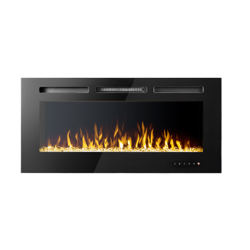Modern Electric Fireplace: High-Quality 3D Flame Effect Heater with Touch Control