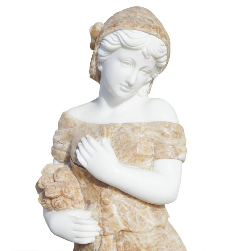 Antique Goddess Stone Sculptures with Fruit Elegant Decor