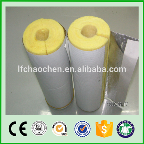 sound absorption material yellow color glass wool pipes with aluminum foil