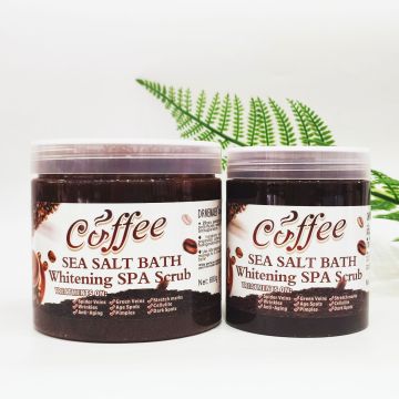 Label Label Pribadi Lulur Kopi: Garam Laut Membersihkan Anti-Acne Pemutih Perawatan Kulit Lulur &amp; Garam Mandi Pengelupasan