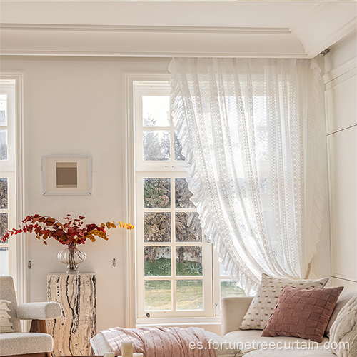 Cortinas de encaje con cuentas de bordado elegante sombreado