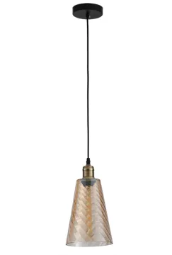 Modern Round amber Hand Blown Glass Pendant Lamp
