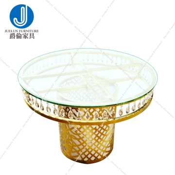 Gold Wedding Table with Crystal Cake Table