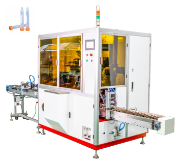 Macchina serigrafica automatica per tubi da centrifuga UV a 2 colori con gruppo tappo