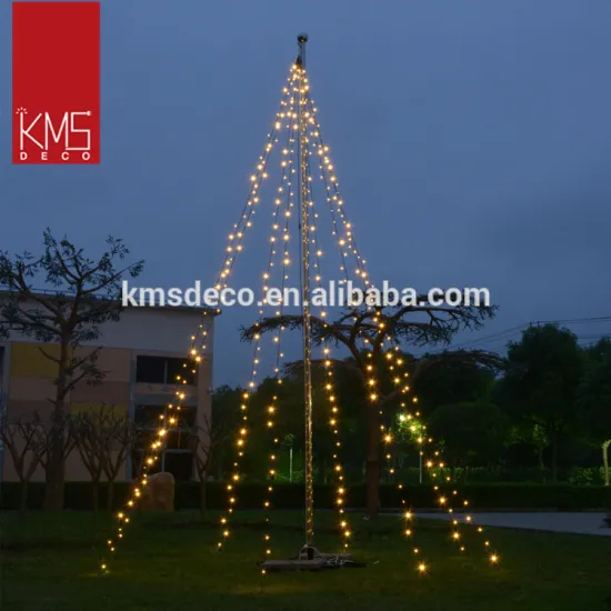 Factory supplier lighted christmas garden decoration led flagpole lights