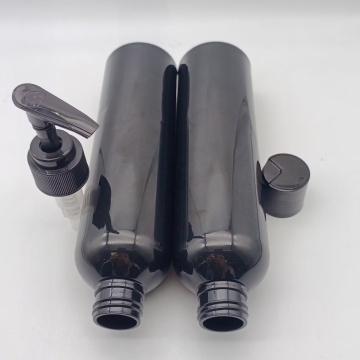 Hot Sale Black PET Plastic Bottles with Flip & Pump Caps - 250 ml for Shampoo, Lotion, Sunscreen