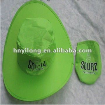 foldable cheap 100% polyester cowboy hat