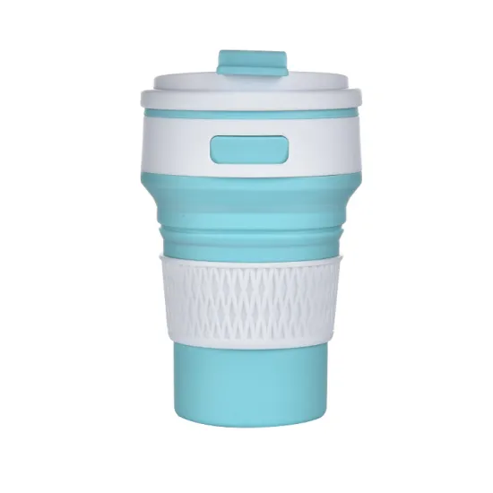 Collapsible Travel Cup: 350ML Reusable Silicone Cup with Lids for Turkish Coffee and Kids Water