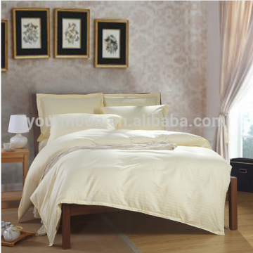 100% cotton 4 pcs solid stripe bedding set/duvet cover with pillow shams