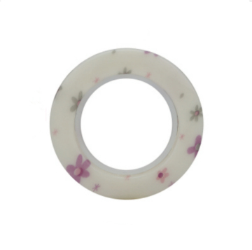 Silver Silk Pattern Curtain Eyelet Built-in Ring