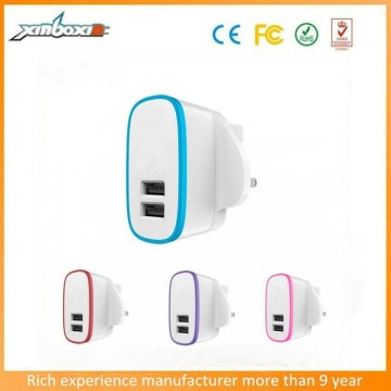 2015 New Fashion High Speed 2.1 A approval CE ROSH cool Portable Usb uk charger -5V/2.1AMP (OEM color)