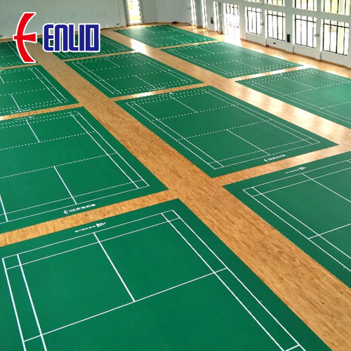 Pavimento in PVC per pavimento del campo da badminton verniciato