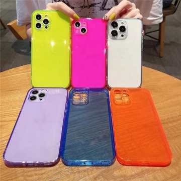 Fluorescent Transparent Shockproof Phone Cases for iPhone 16/15/14/13/12/11 Pro Max XS XR 8 7 Plus