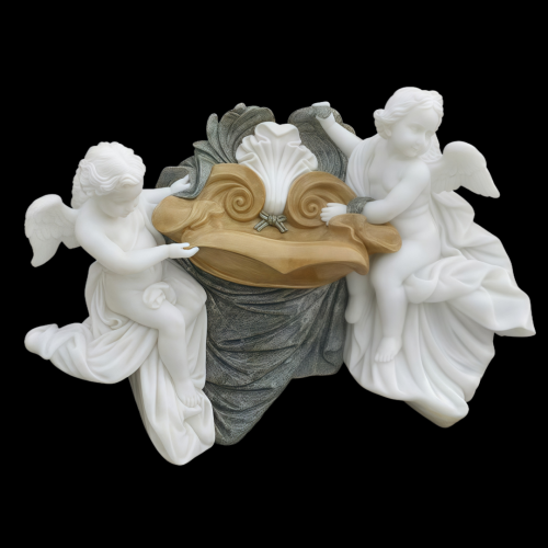 커스텀 라이프 크기 대리석 천사 조각상 손으로 조각