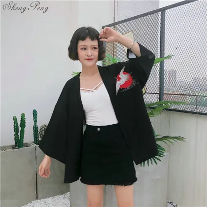Japanese kimono traditional obi new feeling clothing kimomo japanese cardigan kimono japones women haori V1286
