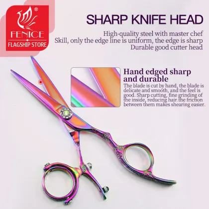 6 Inch Professional Hairdressing Rotary Handle Scissors