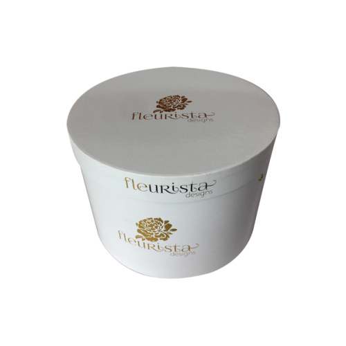 Gold foil Paper Tube Round Flower Box