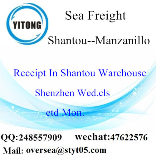 Consolidation de LCL du port de Shantou à Manzanillo