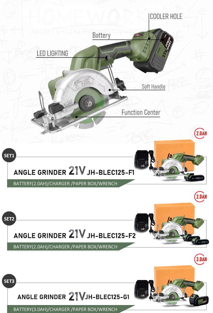 21V Brushless 125mm Electric Cordless Hand Saw