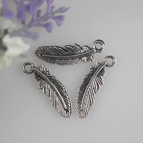 Wholesale 200Pcs Alloy Feather Charms DIY Art Decoration Handmade Bracelet Earring Jewelry Ornament Accessories