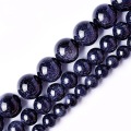 Craft Round Blue Sandstone Beads for Jewelry Making