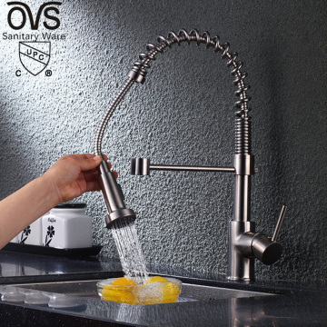 North America Single Cold Luxury Brass Basin Pull Out Touchless Kitchen Sink Faucet