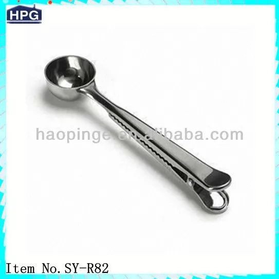 58# Metal Coffee Spoon With Clip For Closing Coffee Pack