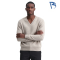 Pulover din tricot cu decolteu în V cu textura verticală pentru bărbați
