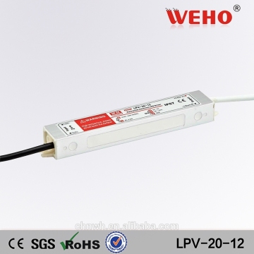 CE RoHS approved 12v power supply smps 20w waterproof led driver 12v lpv