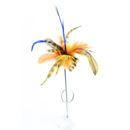 Interactive Pet Steel Wire Cat Wands Feather Toy Wholesale Supplies