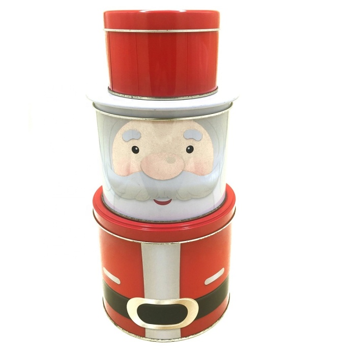 DADI Christmas Cartoon Design Round Gift Tin Box