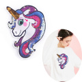 Lindo unicornio hierro en parches bordados para ropa