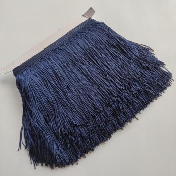 1Meters Beautiful Navy 15CM Long Lace Fringe Trim Polyester Tassel Fringe Trimming Diy Latin Dress Stage Clothe Accessories