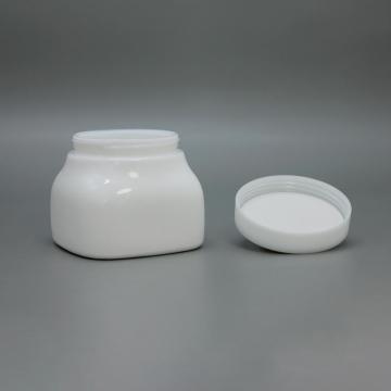 Pots en verre opale blanc avec bouchons