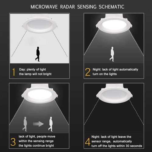 Lampe encastrée intelligente à encastrer avec capteur