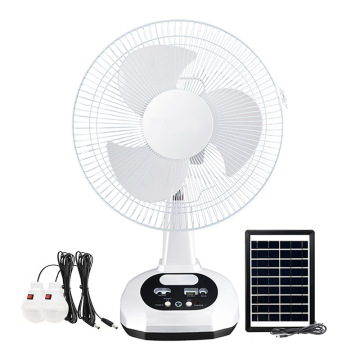 High-Quality 12 Inch Solar-Powered Rechargeable Fan with LED Light