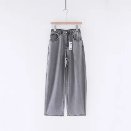 Wash denim jeans pantselastic waist children jeans girls