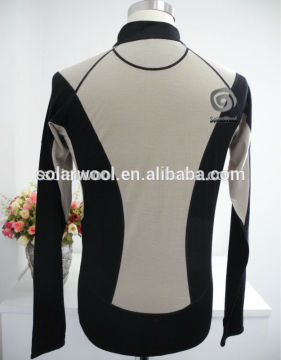 Men long sleeves wool 1/4 zip tops