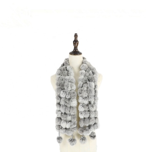 Lady casual winter warm gift Spring autumn100%natural fur ball scarf Women fur scarf real rabbit fur scarves