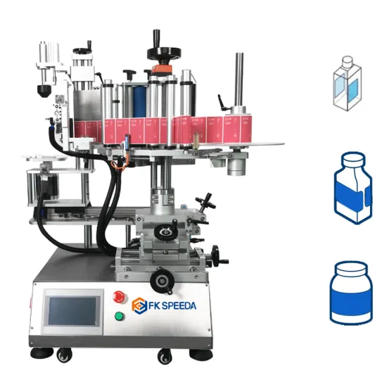 Self-Adhesive Sticker Labelling Machine for Semi-Auto Flat Bottles on Double Sided Surfaces