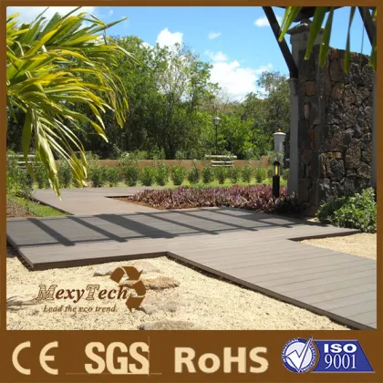 Foshan black color outdoor wood plastic composite floor boards