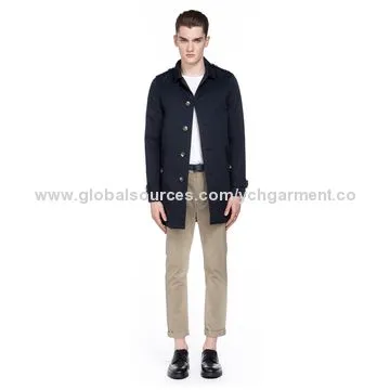 Men's Black Trench Coat