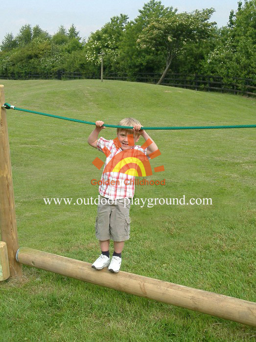 Wooden Roll Rope Balance Playground For Kids