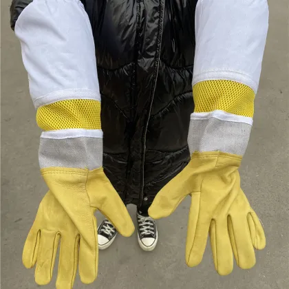 Affordable Goatskin and Cotton Beekeeper Gloves for Hive Maintenance