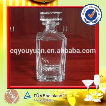 Wholesale corked square glass whiskey decanter set