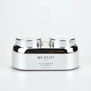 wholesale cosmetic packaging 24g empty silver metallic eye cream jar container