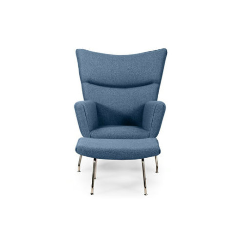 Replica Leather hans wegner chaise lounge Wing Chair