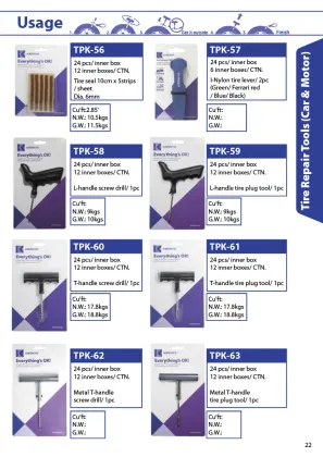 L-handle, Pistol Handle reamer tools for tire repair
