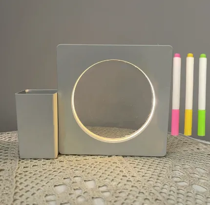 DIY Luminous LED Message Note Board: A Multi-Functional Night Light and Acrylic Writing Board with Stand and LED Lamp