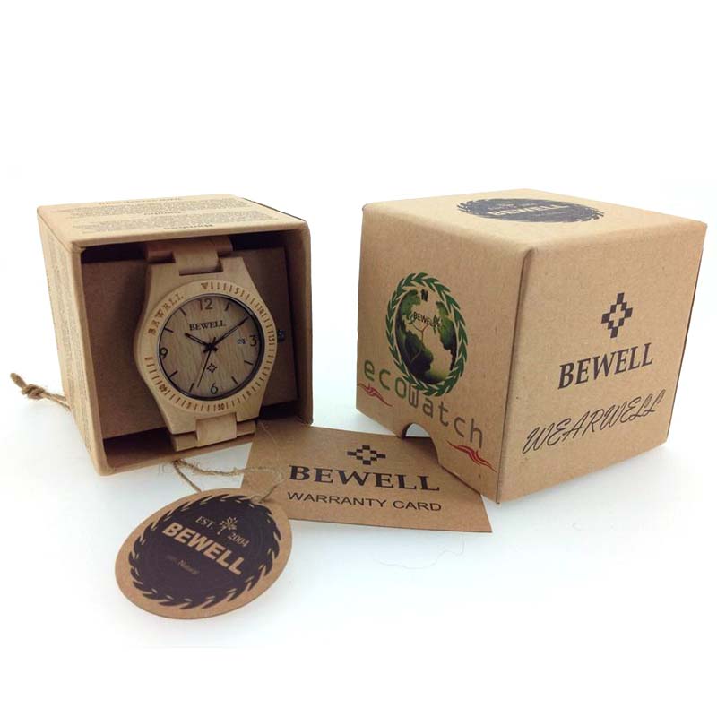 1-x-Cardboard-Protective-Cover-for-Watches-Gift-Accessorie-BEWELL-Wooden-Watch-Square-Gift-Boxes-Wrist